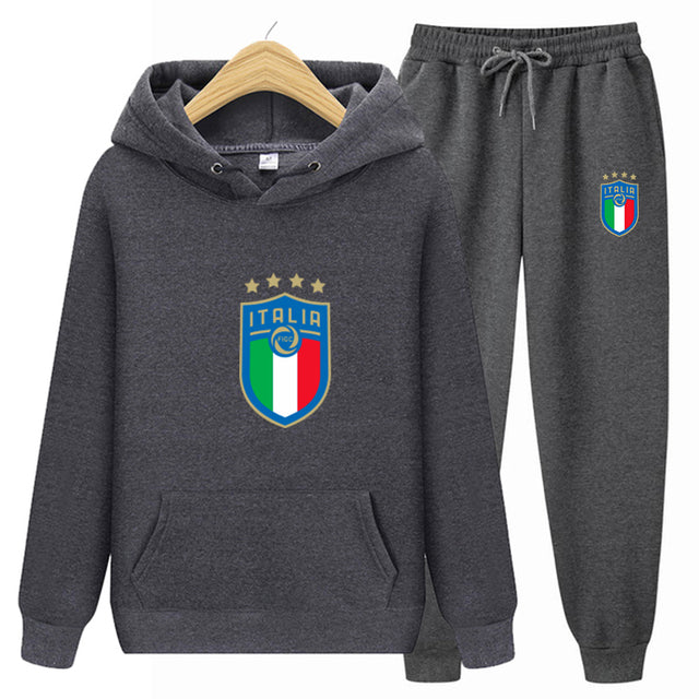 Tracksuit Sets For Men Women Italy National Team Jersey 2 Pieces Sets Man Sportwear Fleece - TimelessGear9