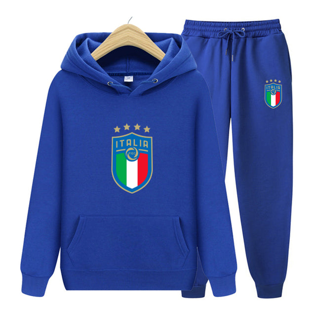 Tracksuit Sets For Men Women Italy National Team Jersey 2 Pieces Sets Man Sportwear Fleece - TimelessGear9