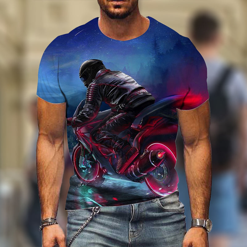 T-Shirts Locomotive 3D T-Shirts Summer Casual Short Sleeve Hot Selling Fashion Tops High Street Wear - TimelessGear9