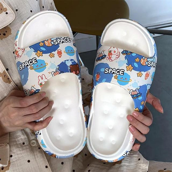 Unisex Cartoon Yezzy Summer Slippers Beach Slides Sandals Cartoon Rabbit Game Flip Flops - TimelessGear9