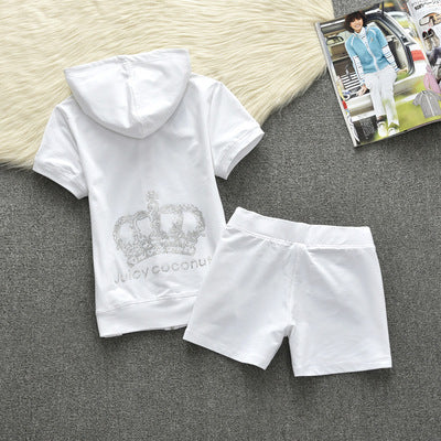 Juicy Apple 2 Piece Set Velvet zip Summer Letter printing tracksuit Women Clothing 2022 - TimelessGear9