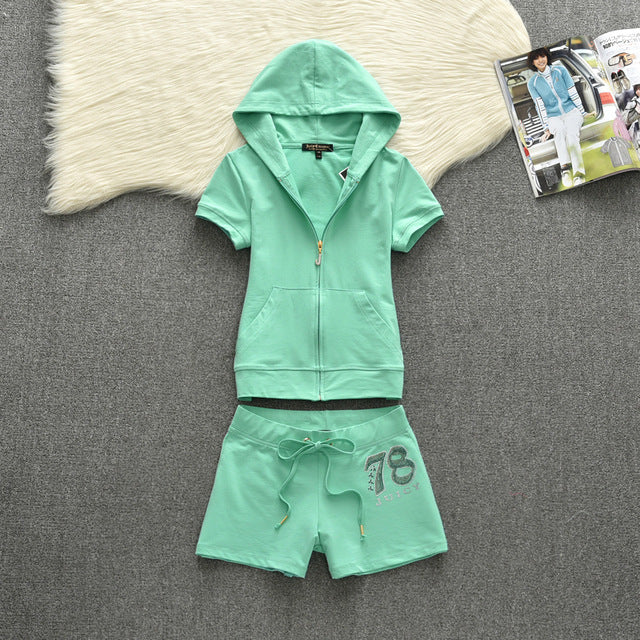 Juicy Apple 2 Piece Set Velvet zip Summer Letter printing tracksuit Women Clothing 2022 - TimelessGear9