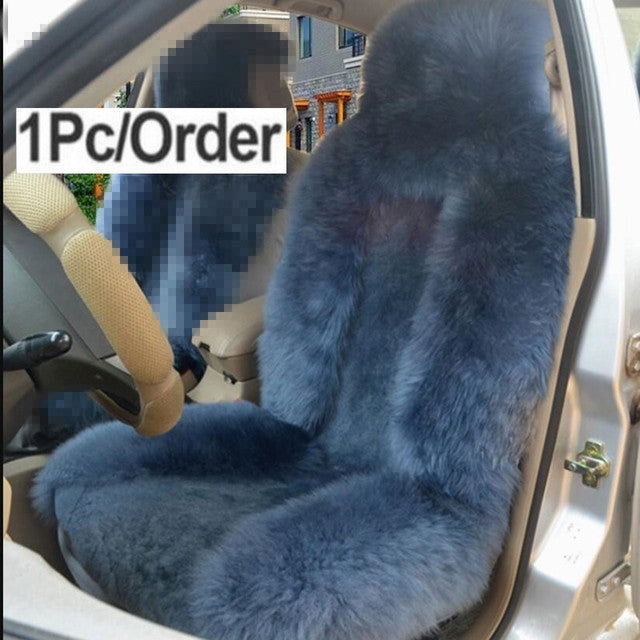 Car Front Seat Cover &amp; Fur Car Seat Steering Wheel Cover Pink Wool Winter Essential Universal Furry Fluffy Thick Faux - TimelessGear9