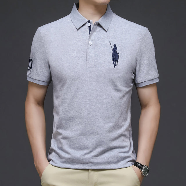 Polo Shirts Trendy Brand Summer New Men Golf Shirt Big Horse Logo Short Sleeve - TimelessGear9