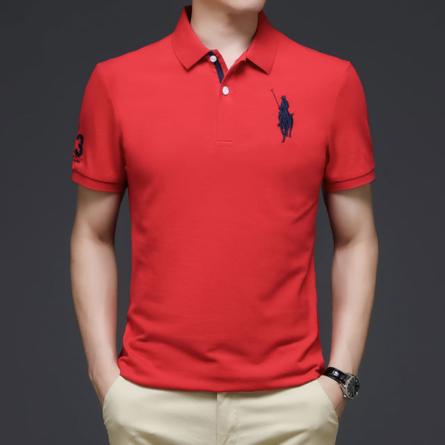 Polo Shirts Trendy Brand Summer New Men Golf Shirt Big Horse Logo Short Sleeve - TimelessGear9