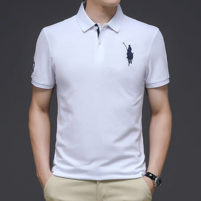 Polo Shirts Trendy Brand Summer New Men Golf Shirt Big Horse Logo Short Sleeve - TimelessGear9