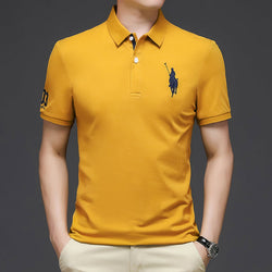 Polo Shirts Trendy Brand Summer New Men Golf Shirt Big Horse Logo Short Sleeve - TimelessGear9