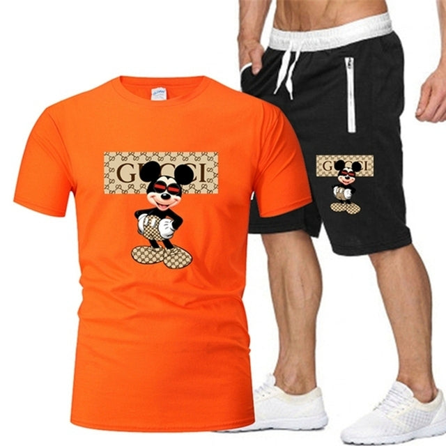 Summer T-Shirt Pants Set Casual Disney Fitness Jogger Pants T-Shirt Hip Hop Fashion - TimelessGear9