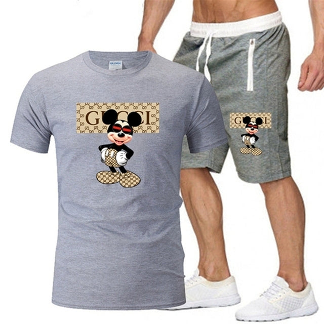 Summer T-Shirt Pants Set Casual Disney Fitness Jogger Pants T-Shirt Hip Hop Fashion - TimelessGear9