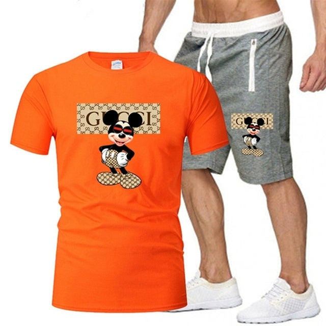 Summer T-Shirt Pants Set Casual Disney Fitness Jogger Pants T-Shirt Hip Hop Fashion - TimelessGear9