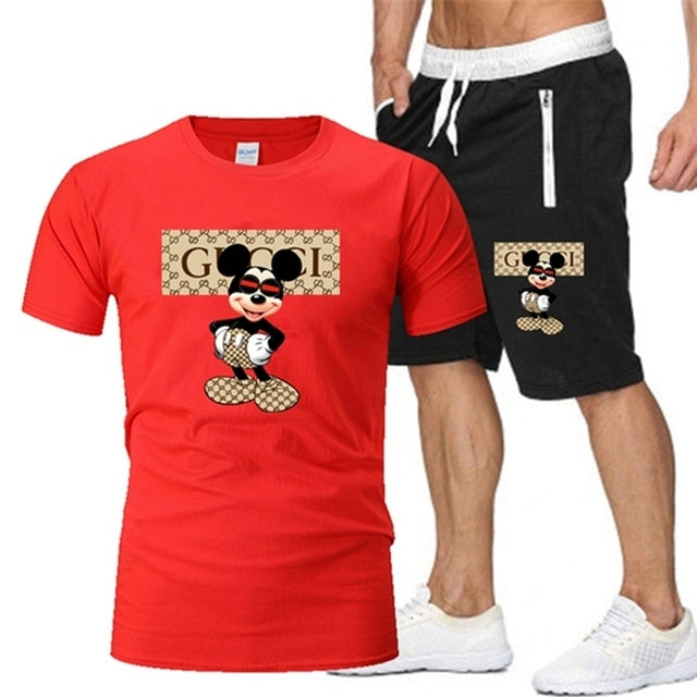 Summer T-Shirt Pants Set Casual Disney Fitness Jogger Pants T-Shirt Hip Hop Fashion - TimelessGear9