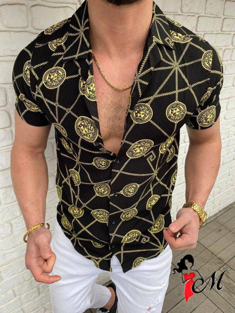 high-end Men's Clothing 2022 New Men&  Casual Fashion Shirts Streetwear Cardigan Short Sleeve Dress Shirt - TimelessGear9