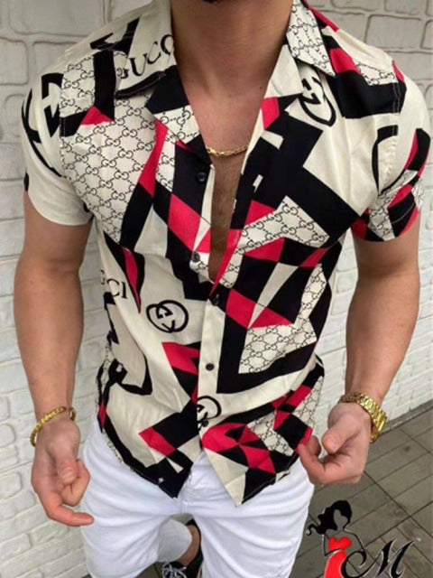 high-end Men's Clothing 2022 New Men&  Casual Fashion Shirts Streetwear Cardigan Short Sleeve Dress Shirt - TimelessGear9