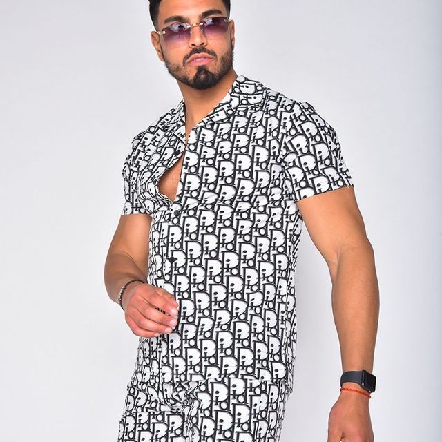 sexy desiger suit button sleeve shirt beach shorts casual street wear - TimelessGear9