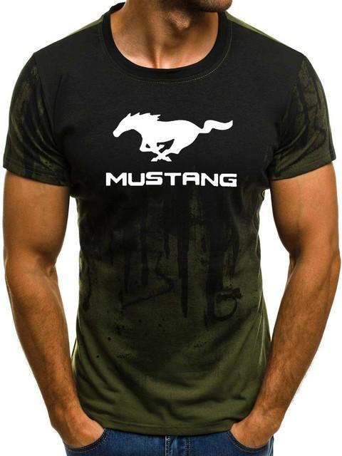 Mustang car logo T-shirt men casual O-neck short-sleeved fashion street brand sports T-shirt parent-child wear - TimelessGear9