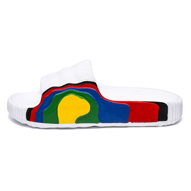Yezzy Rainbow Slides Slip On Breathable Men Slippers Lightweight Cool Beach  Sandals - TimelessGear9