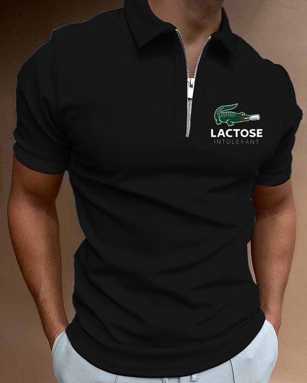 Polo Shirts Summer High Quality Casual Daily Short Sleeve Striped Mens Shirts Turn-Down Collar Zippers TEES Men - TimelessGear9