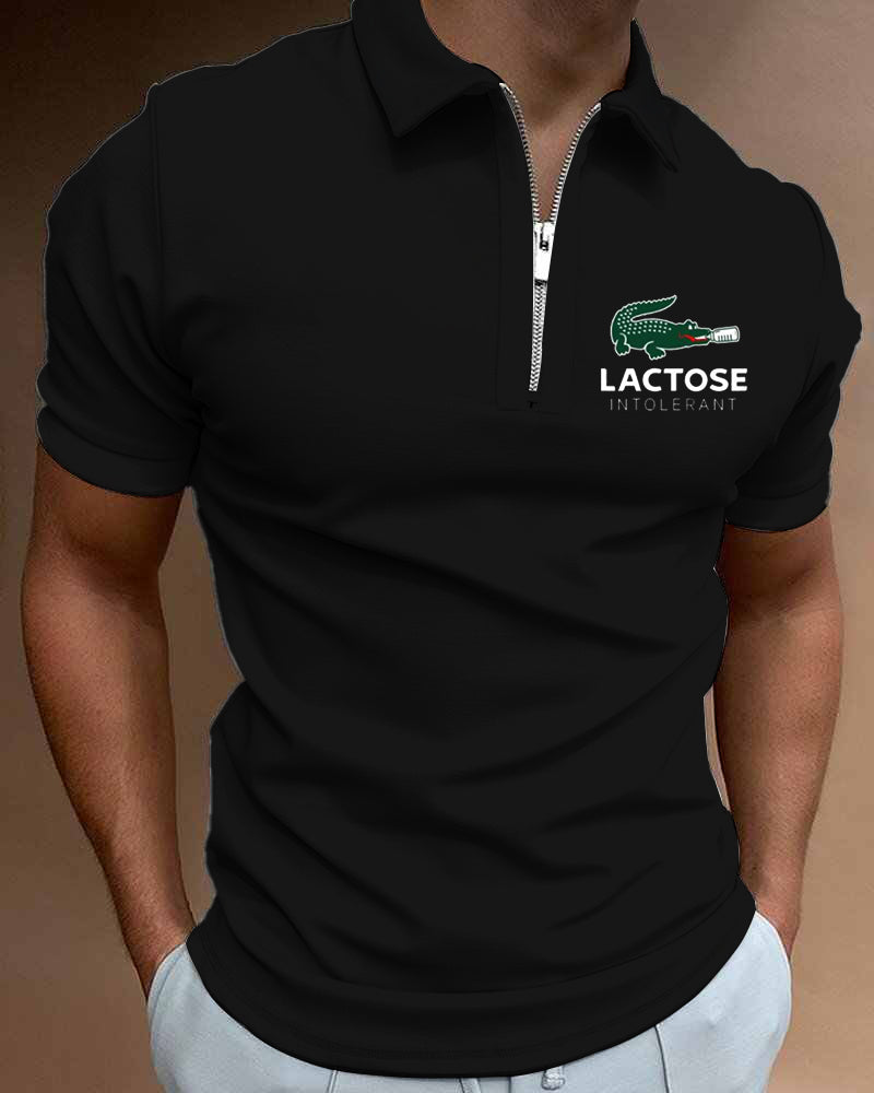 Polo Shirts Summer High Quality Casual Daily Short Sleeve Striped Mens Shirts Turn-Down Collar Zippers TEES Men - TimelessGear9