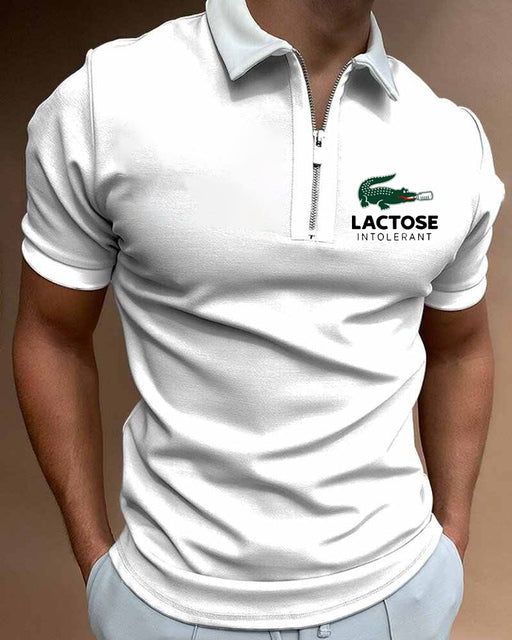 Polo Shirts Summer High Quality Casual Daily Short Sleeve Striped Mens Shirts Turn-Down Collar Zippers TEES Men - TimelessGear9
