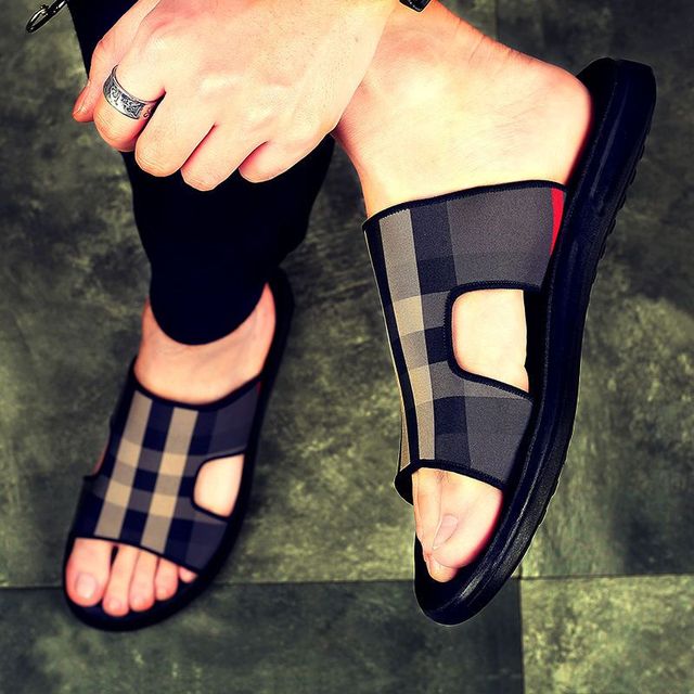 Gentleman deisgner luxury shoes Men fashion summer casual sandals stripe roman Stylish - TimelessGear9