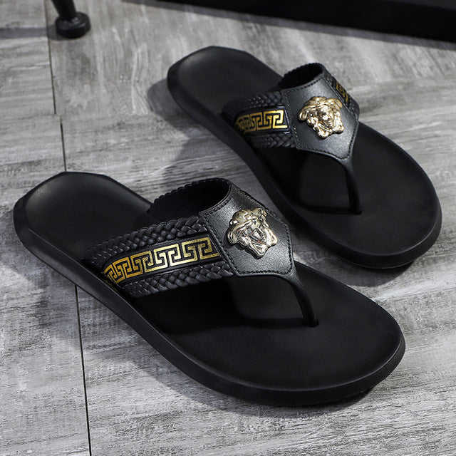 Slippers Gucci & Versace Stylish Slides Summer Sandals Home Anti-skid Outdoor Flip-flops - TimelessGear9