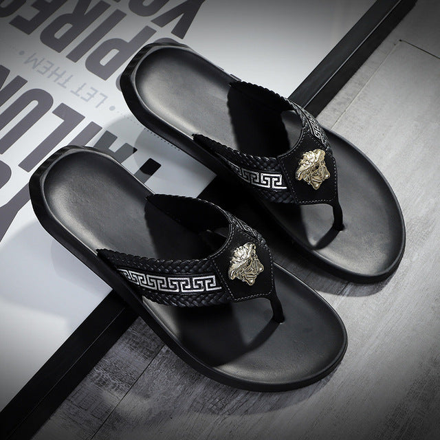Slippers Gucci & Versace Stylish Slides Summer Sandals Home Anti-skid Outdoor Flip-flops - TimelessGear9