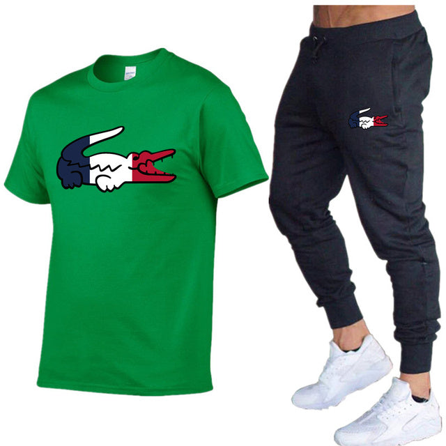 New 2023 Sports Suit Men Suit Sportswear Two-piece T-shirt Brand TrackSuit Men camisas - TimelessGear9