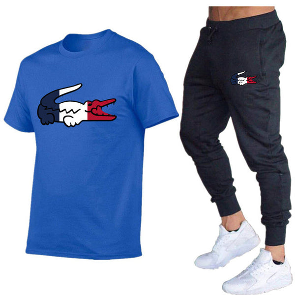 New 2023 Sports Suit Men Suit Sportswear Two-piece T-shirt Brand TrackSuit Men camisas - TimelessGear9