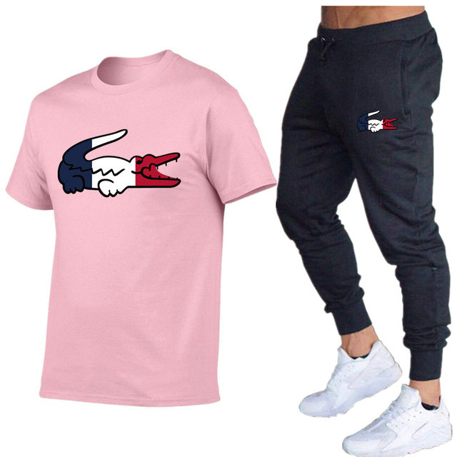 New 2023 Sports Suit Men Suit Sportswear Two-piece T-shirt Brand TrackSuit Men camisas - TimelessGear9