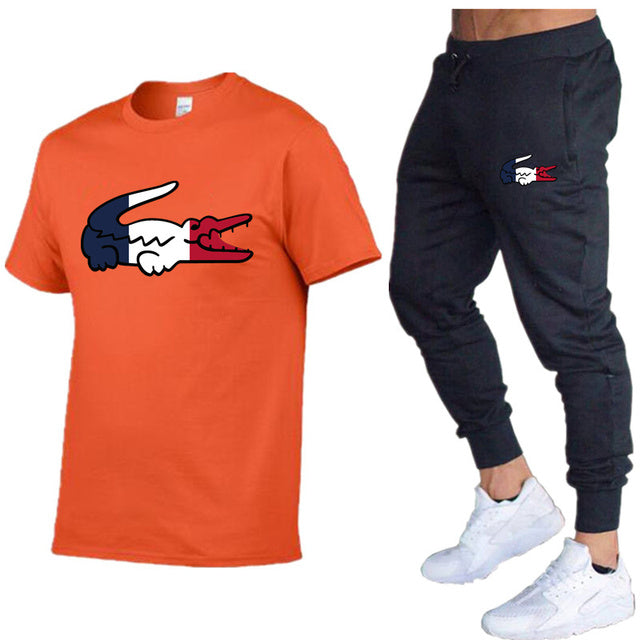 New 2023 Sports Suit Men Suit Sportswear Two-piece T-shirt Brand TrackSuit Men camisas - TimelessGear9