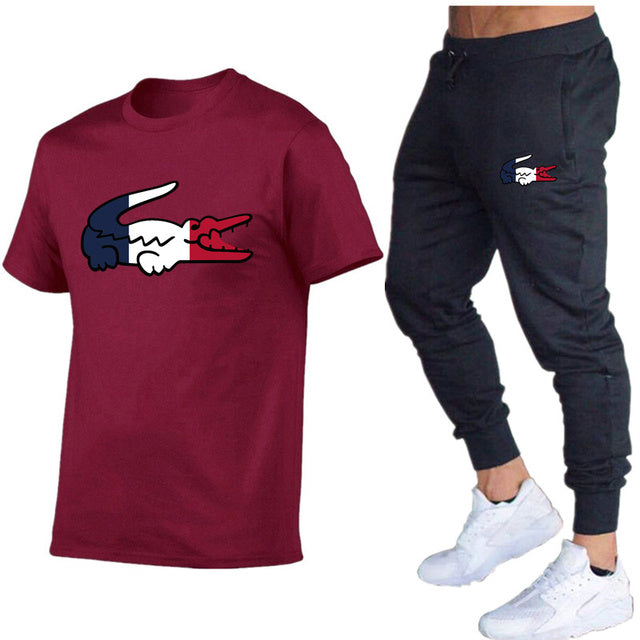 New 2023 Sports Suit Men Suit Sportswear Two-piece T-shirt Brand TrackSuit Men camisas - TimelessGear9