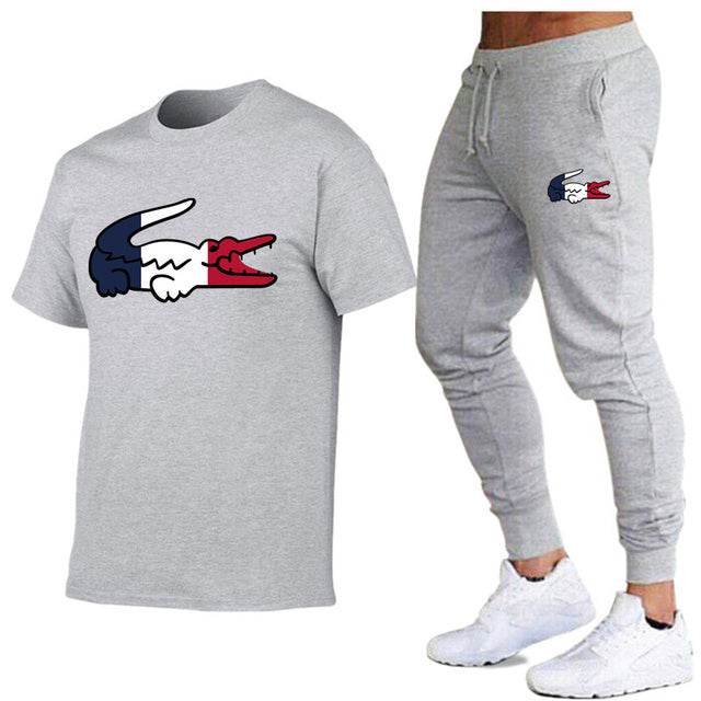 New 2023 Sports Suit Men Suit Sportswear Two-piece T-shirt Brand TrackSuit Men camisas - TimelessGear9