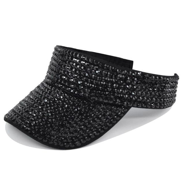 Women New Empty Top Summer Cap Shiny Crystal Sunhat Visors Ladies Caps Hip Hop Hat Fashion Outdoor Luxury Rhinestone Hat - TimelessGear9