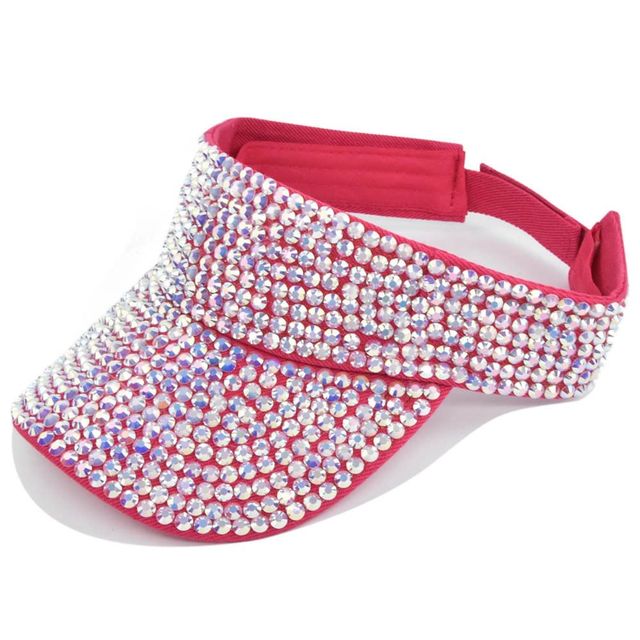 Women New Empty Top Summer Cap Shiny Crystal Sunhat Visors Ladies Caps Hip Hop Hat Fashion Outdoor Luxury Rhinestone Hat - TimelessGear9