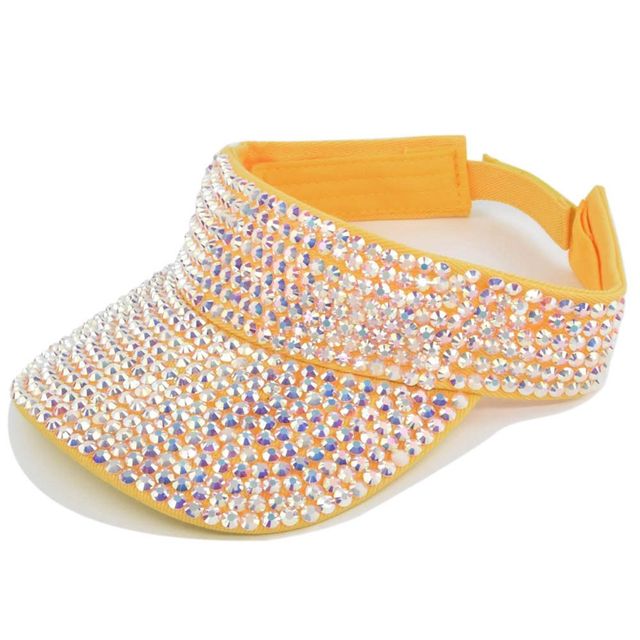 Women New Empty Top Summer Cap Shiny Crystal Sunhat Visors Ladies Caps Hip Hop Hat Fashion Outdoor Luxury Rhinestone Hat - TimelessGear9