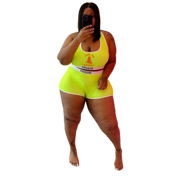Summer colorful Women tank top 2 piece shorts set Jumpsuit Bodycon Skinny Short Romper - TimelessGear9