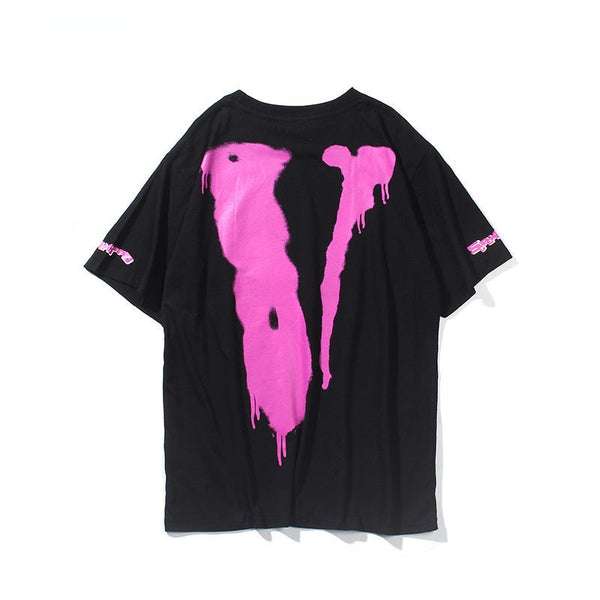 vlone Men T Shirt 100% Cotton Streetwear Women & T-shirt 2022 Summer Short Sleeve Brand Tshirt Skull Head Screw Ninja Purple - TimelessGear9