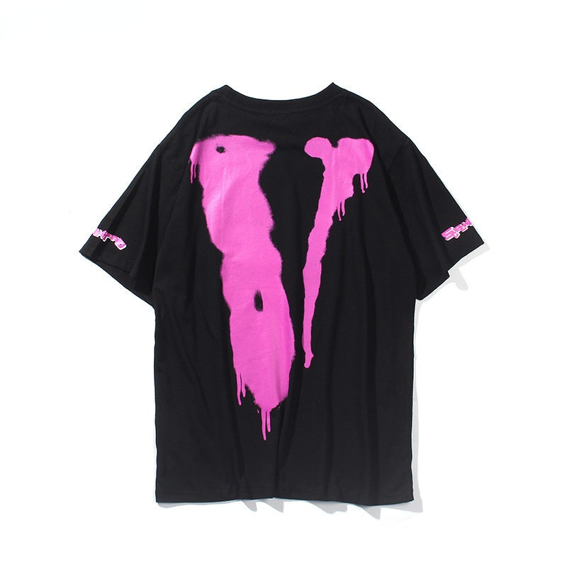 vlone Men T Shirt 100% Cotton Streetwear Women & T-shirt 2022 Summer Short Sleeve Brand Tshirt Skull Head Screw Ninja Purple - TimelessGear9