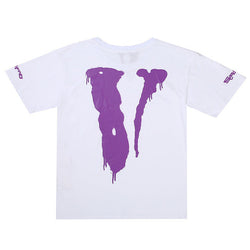 vlone Men T Shirt 100% Cotton Streetwear Women & T-shirt 2022 Summer Short Sleeve Brand Tshirt Skull Head Screw Ninja Purple - TimelessGear9