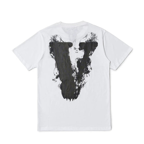 Vlone Oversized T-shirt Harajuku Classic Vlone t shirt for men Street Hip-hop Big V  Anime Smoke Angel - TimelessGear9