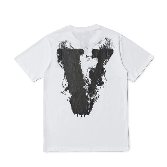 Vlone Oversized T-shirt Harajuku Classic Vlone t shirt for men Street Hip-hop Big V  Anime Smoke Angel - TimelessGear9