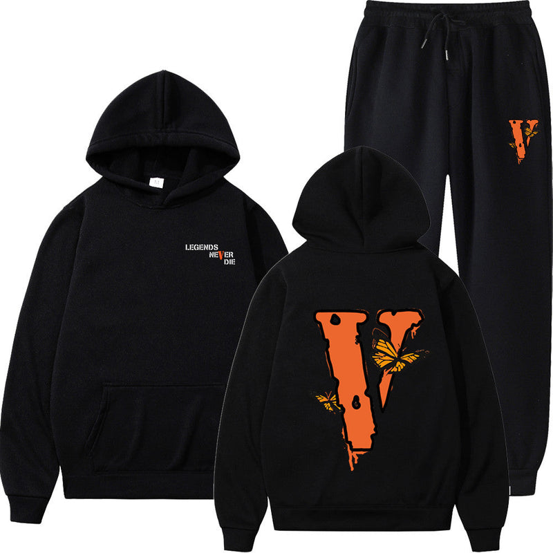 Vlone Hip Hop casual wear suit sportswear suit solid color pullover  sweat pants - TimelessGear9