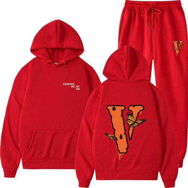 Vlone Hip Hop casual wear suit sportswear suit solid color pullover  sweat pants - TimelessGear9