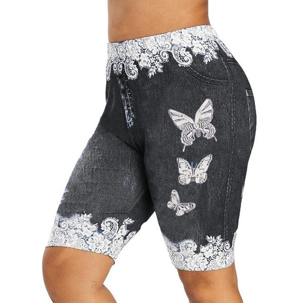Fashion Shorts Sports Women Summer vintage shorts women femme loose Lace Patchwork Butterfly - TimelessGear9