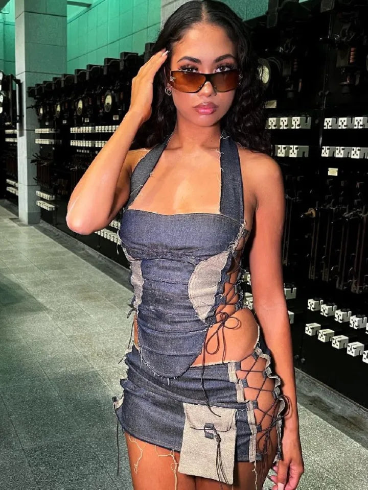 Top And Skirt Vintage Bandage Night Club Outfit
Two piece sexy set