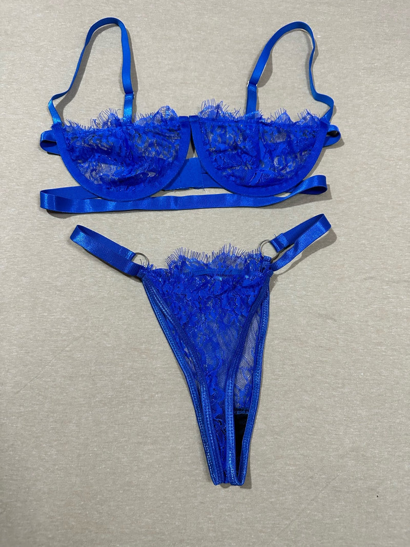 Gorgeous Seductive Transparent Floral Lingerie Set