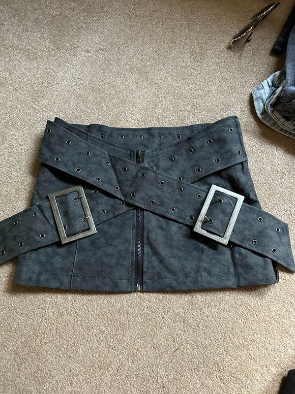 Emo Vintage Sexy Mini Skirt Leather A Line Skirt