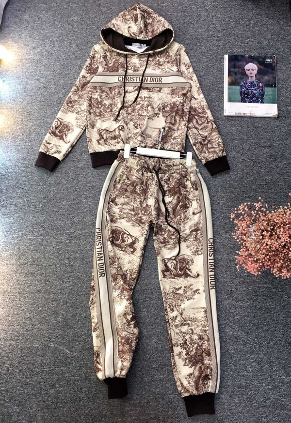 Dior Top & Bottom Sweat Suit