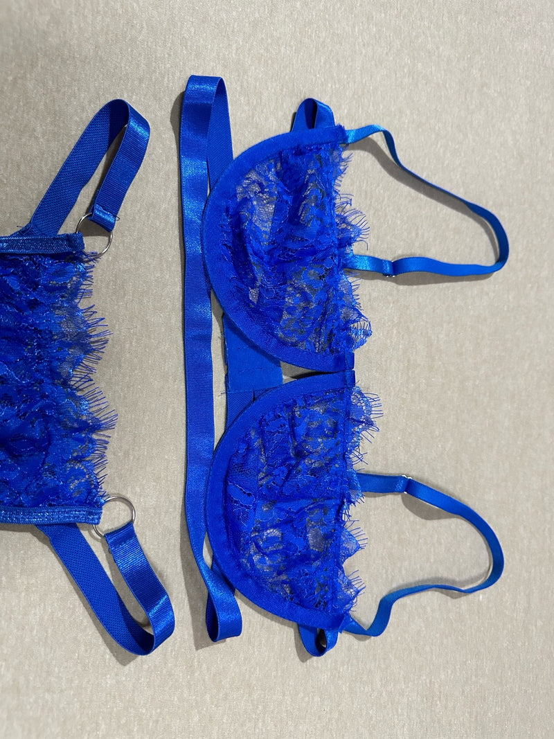 Gorgeous Seductive Transparent Floral Lingerie Set