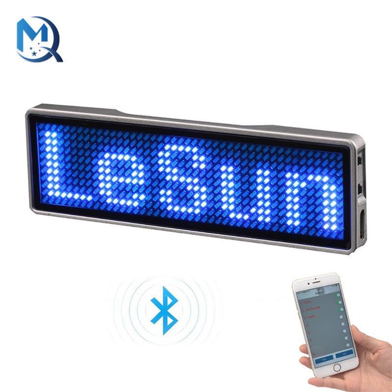 Fully New Bluetooth LED Name Badge DIY Programmable Scrolling Message Board Mini LED Display HD Text Digits Pattern Display